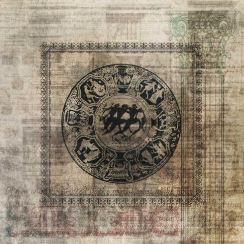 Classical Plate Black Ornate Wood Framed Art Print with Double Matting by Roko, Ken