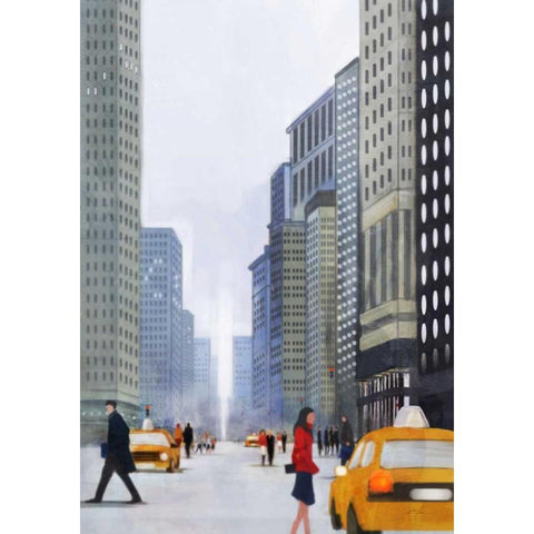 Jaywalk 2 Black Modern Wood Framed Art Print with Double Matting by Roko, Ken