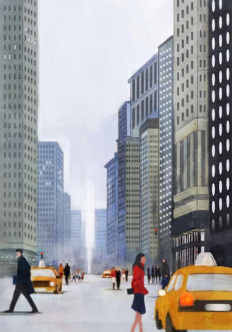 Jaywalk 2 Black Ornate Wood Framed Art Print with Double Matting by Roko, Ken