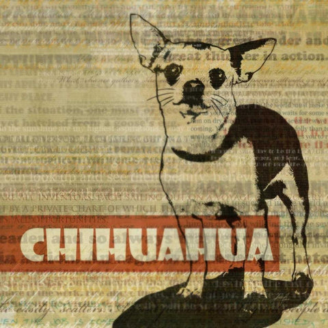 Chihuahua Sketch  Black Modern Wood Framed Art Print by Roko, Ken