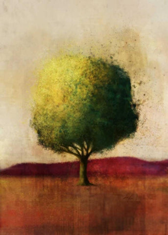 Colorful Horizon 1 White Modern Wood Framed Art Print with Double Matting by Roko, Ken