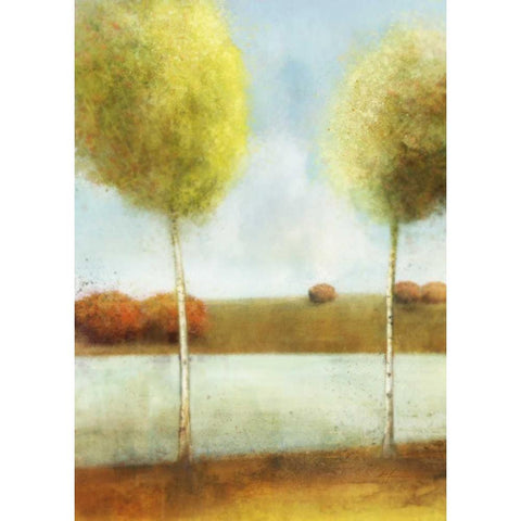 River Way 1 White Modern Wood Framed Art Print by Roko, Ken