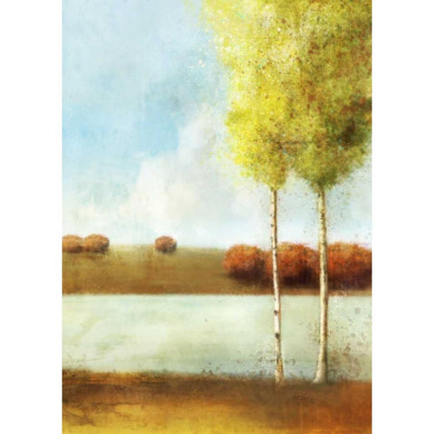 River Way 2 Black Modern Wood Framed Art Print with Double Matting by Roko, Ken