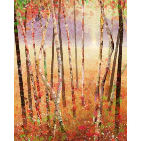 Golden Meadows 2 White Modern Wood Framed Art Print by Roko, Ken
