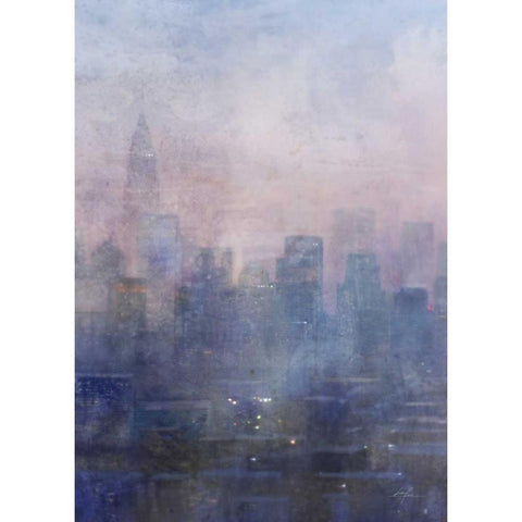 City Blues 1 Black Modern Wood Framed Art Print with Double Matting by Roko, Ken