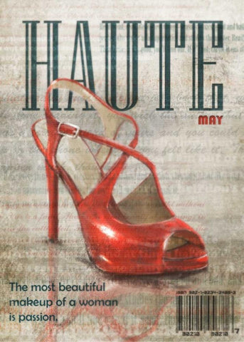 Haute Shoe 1 Black Ornate Wood Framed Art Print with Double Matting by Roko, Ken