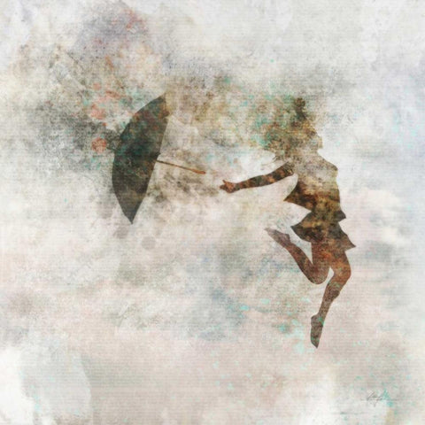 Rain Dance 1 Black Modern Wood Framed Art Print with Double Matting by Roko, Ken