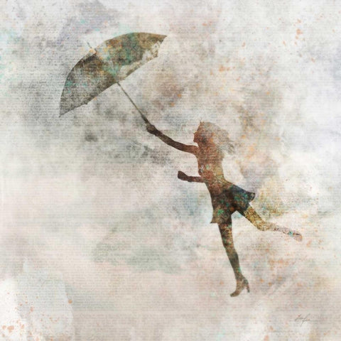 Rain Dance 2 White Modern Wood Framed Art Print by Roko, Ken