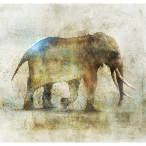 Pachyderm Dance 1-Revised Gold Ornate Wood Framed Art Print with Double Matting by Roko, Ken