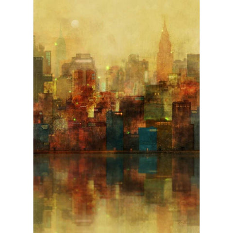 New York Sunshine Black Modern Wood Framed Art Print with Double Matting by Roko, Ken