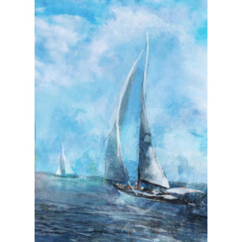Sailing Sea 2 Black Modern Wood Framed Art Print by Roko, Ken