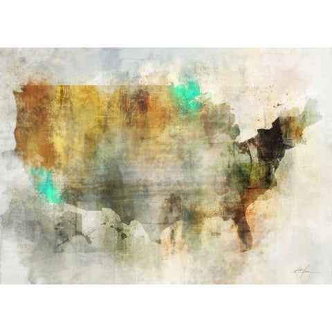Earth Tones USA White Modern Wood Framed Art Print by Roko, Ken