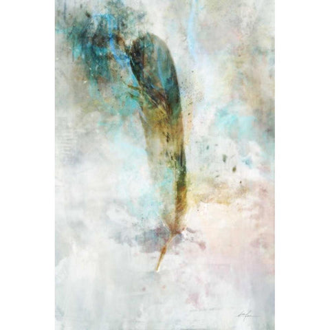 Celestial Feather 1 Black Modern Wood Framed Art Print with Double Matting by Roko, Ken