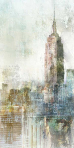 Heart Of The City White Modern Wood Framed Art Print with Double Matting by Roko, Ken