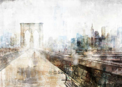 Brooklyn Impression White Modern Wood Framed Art Print with Double Matting by Roko, Ken