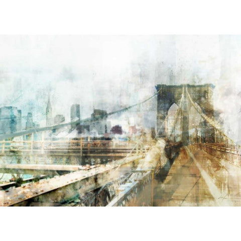 Bridge Impression White Modern Wood Framed Art Print by Roko, Ken