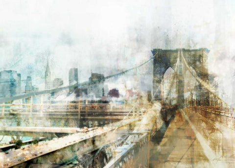 Bridge Impression Black Ornate Wood Framed Art Print with Double Matting by Roko, Ken