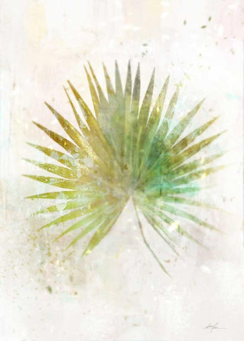 Textured Fan Palm White Modern Wood Framed Art Print with Double Matting by Roko, Ken