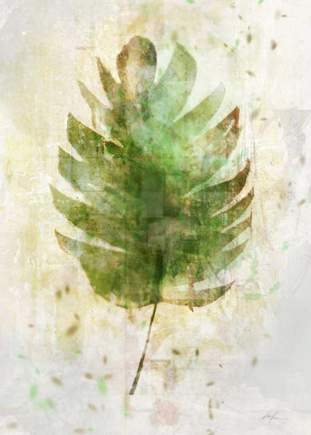 Textured Tropical Palm White Modern Wood Framed Art Print with Double Matting by Roko, Ken