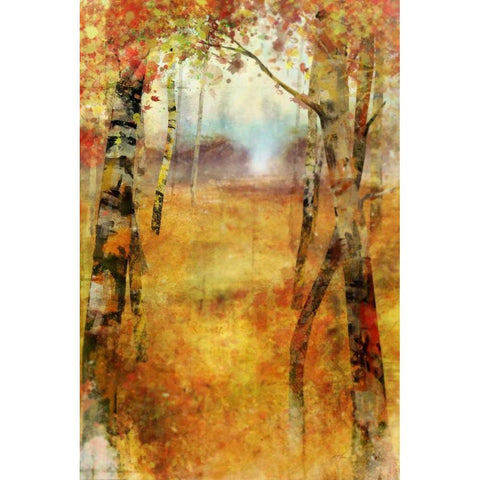 Splashes of Autumn White Modern Wood Framed Art Print by Roko, Ken