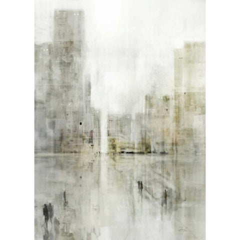 City Path Black Modern Wood Framed Art Print with Double Matting by Roko, Ken
