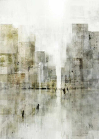 Urban Path White Modern Wood Framed Art Print with Double Matting by Roko, Ken