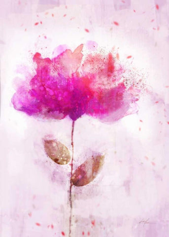 Bursting Floral White Modern Wood Framed Art Print with Double Matting by Roko, Ken
