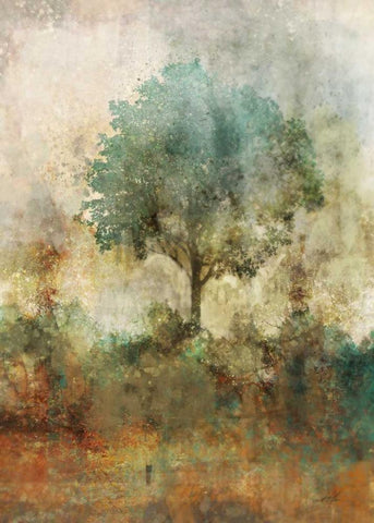 Shady Tree Black Ornate Wood Framed Art Print with Double Matting by Roko, Ken