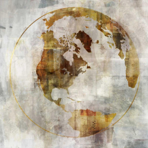 Worlds Apart Black Modern Wood Framed Art Print with Double Matting by Roko, Ken