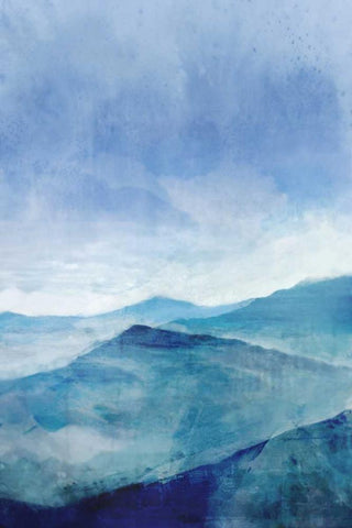 Blue Range Black Ornate Wood Framed Art Print with Double Matting by Roko, Ken