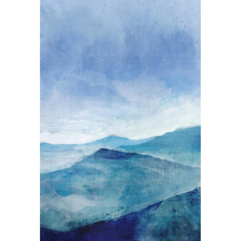 Blue Range White Modern Wood Framed Art Print by Roko, Ken