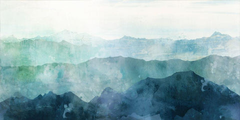 Blue Range White Modern Wood Framed Art Print with Double Matting by Roko, Ken