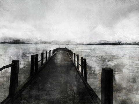 Dark Pier Black Ornate Wood Framed Art Print with Double Matting by Roko, Ken