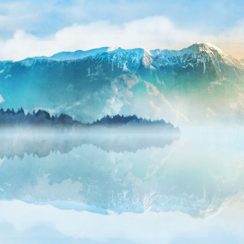 Mountain Lake 1 Black Modern Wood Framed Art Print by Roko, Ken