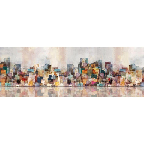 City Of Color Black Modern Wood Framed Art Print with Double Matting by Roko, Ken