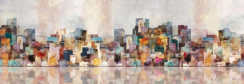 City Of Color White Modern Wood Framed Art Print with Double Matting by Roko, Ken