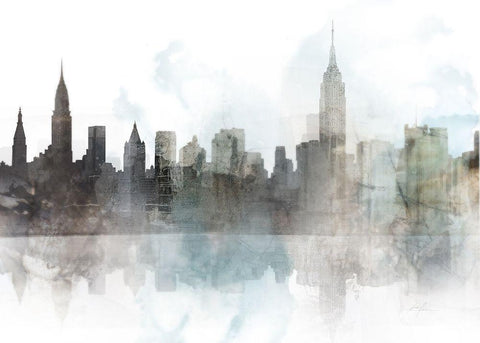 City Mood, NYC White Modern Wood Framed Art Print with Double Matting by Roko, Ken