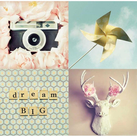 Dream Big Gold Ornate Wood Framed Art Print with Double Matting by Dvorak, Vicki