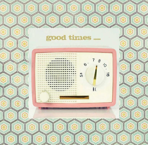 Bordered Good Times Radio  White Modern Wood Framed Art Print with Double Matting by Dvorak, Vicki