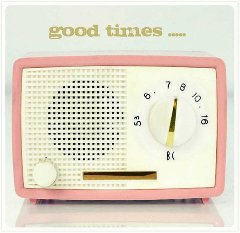 Good Times Pink Radio Black Ornate Wood Framed Art Print with Double Matting by Dvorak, Vicki