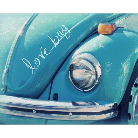 Love Bug Blue Gold Ornate Wood Framed Art Print with Double Matting by Dvorak, Vicki