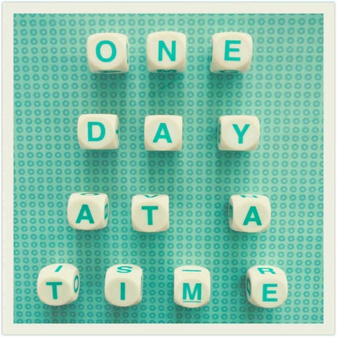 One Day at a Time White Modern Wood Framed Art Print by Dvorak, Vicki