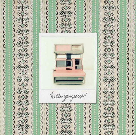 Hello Gorgeous Polaroid Black Ornate Wood Framed Art Print with Double Matting by Dvorak, Vicki