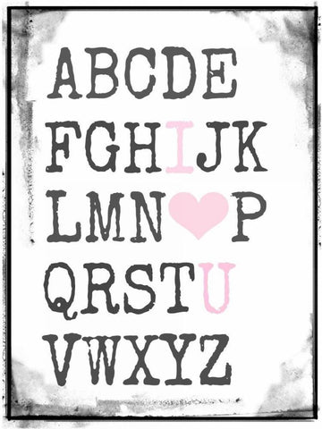 Alphabet Love White Modern Wood Framed Art Print with Double Matting by Dvorak, Vicki