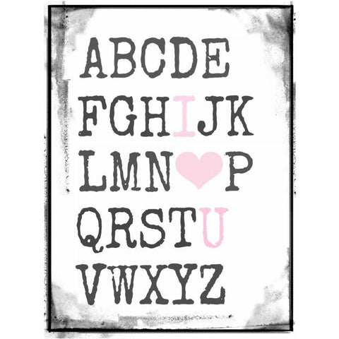 Alphabet Love Black Modern Wood Framed Art Print by Dvorak, Vicki