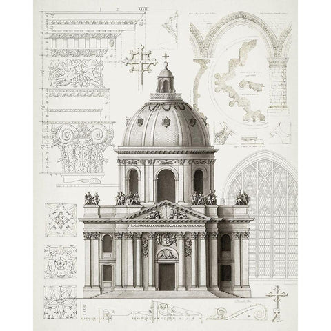 Classic Architecture 2 White Modern Wood Framed Art Print by James, Christopher