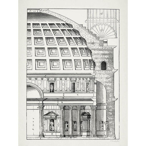 Classical Plans 2 Gold Ornate Wood Framed Art Print with Double Matting by James, Christopher