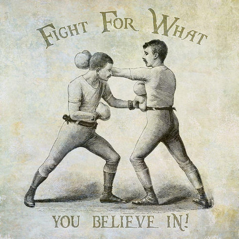 Fight For What You Believe In White Modern Wood Framed Art Print with Double Matting by James, Christopher