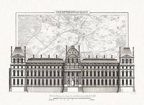 Environs Of Paris 1 Black Ornate Wood Framed Art Print with Double Matting by James, Christopher