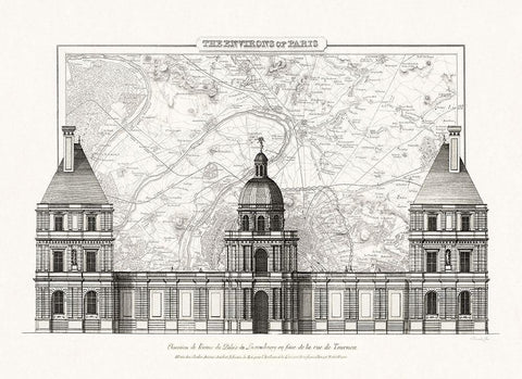 Envorons Of Paris 2 White Modern Wood Framed Art Print with Double Matting by James, Christopher